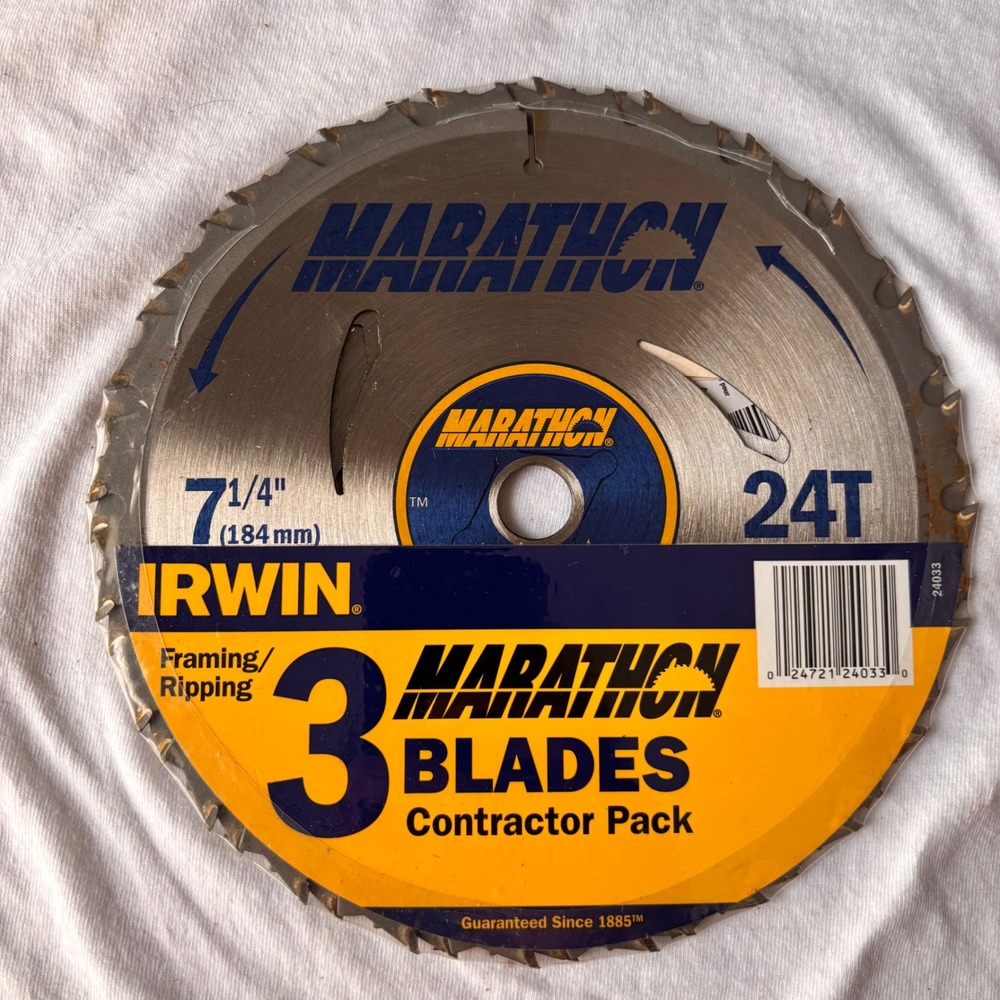 Irwin Marathon 7-1/4 24T Framing Circular Saw Blade 3 Pack 24030 14030